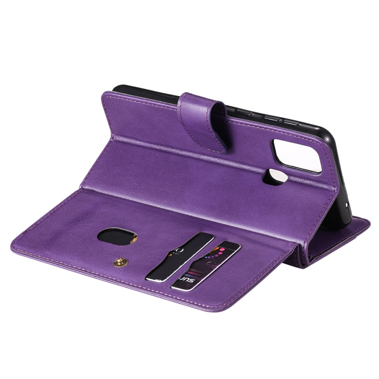 For Samsung Galaxy M31 Multifunctional Magnetic Copper Buckle Horizontal Flip Solid Color Leather Case with 10 Card Slots & Wallet & Holder & Photo Frame