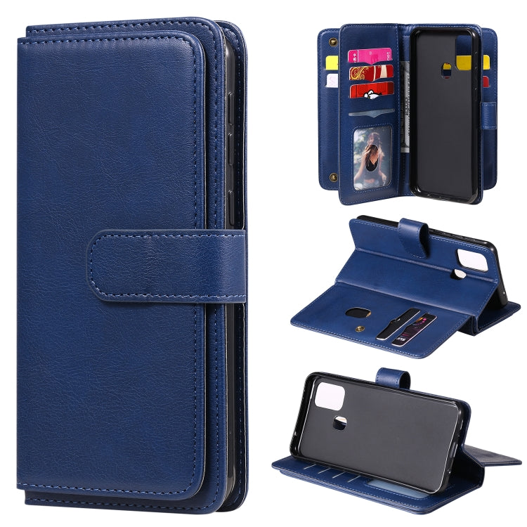 For Samsung Galaxy M31 Multifunctional Magnetic Copper Buckle Horizontal Flip Solid Color Leather Case with 10 Card Slots & Wallet & Holder & Photo Frame