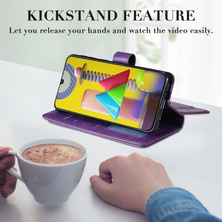 For Samsung Galaxy M31 Multifunctional Magnetic Copper Buckle Horizontal Flip Solid Color Leather Case with 10 Card Slots & Wallet & Holder & Photo Frame