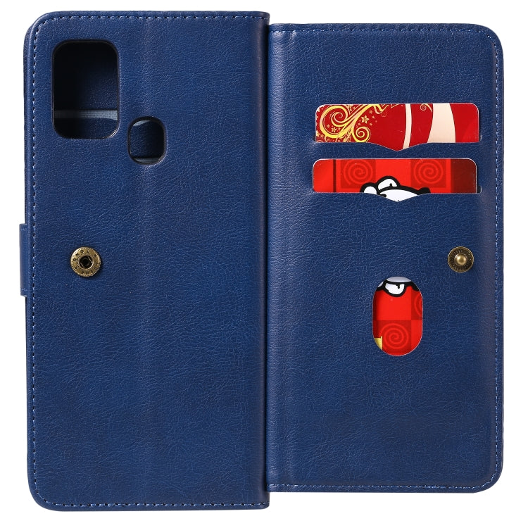 For Samsung Galaxy M31 Multifunctional Magnetic Copper Buckle Horizontal Flip Solid Color Leather Case with 10 Card Slots & Wallet & Holder & Photo Frame