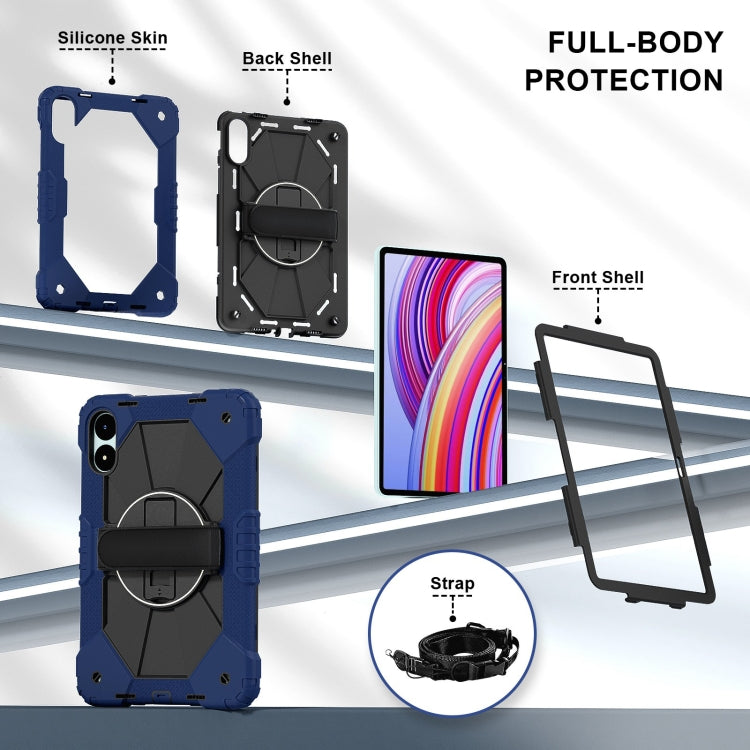For Xiaomi Poco Pad 12.1 Contrast Color Robot Silicone Hybrid PC Tablet Case
