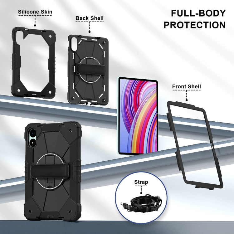 For Xiaomi Poco Pad 12.1 Contrast Color Robot Silicone Hybrid PC Tablet Case