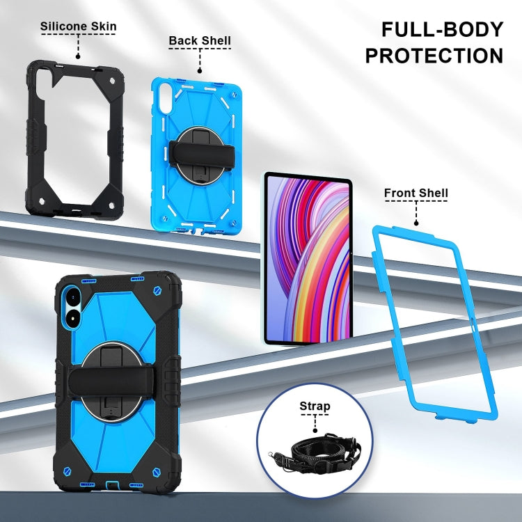 For Xiaomi Poco Pad 12.1 Contrast Color Robot Silicone Hybrid PC Tablet Case
