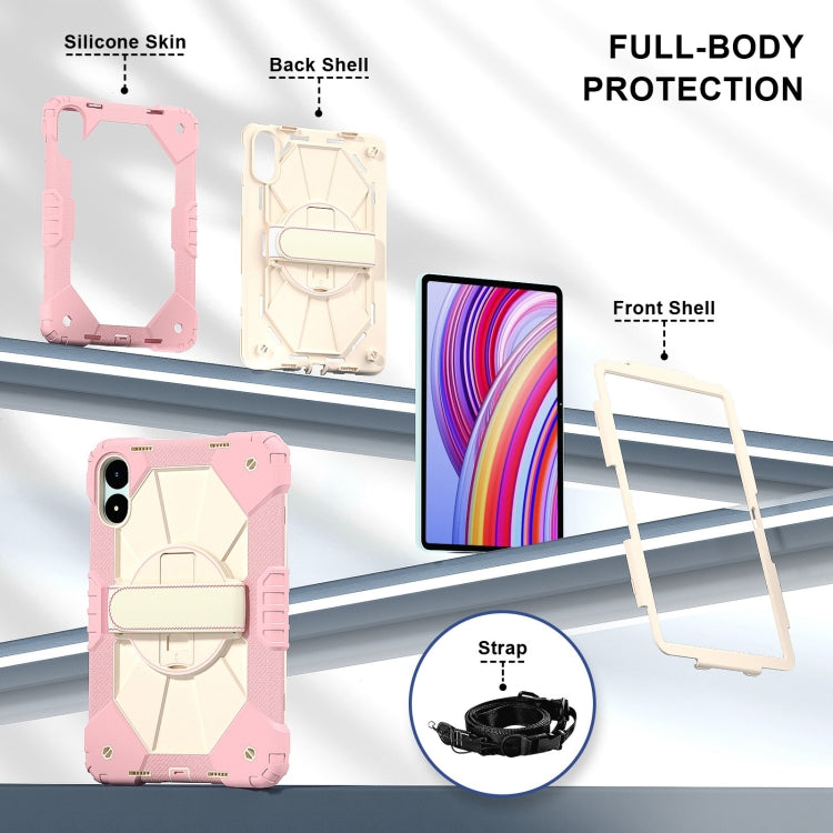 For Xiaomi Poco Pad 12.1 Contrast Color Robot Silicone Hybrid PC Tablet Case