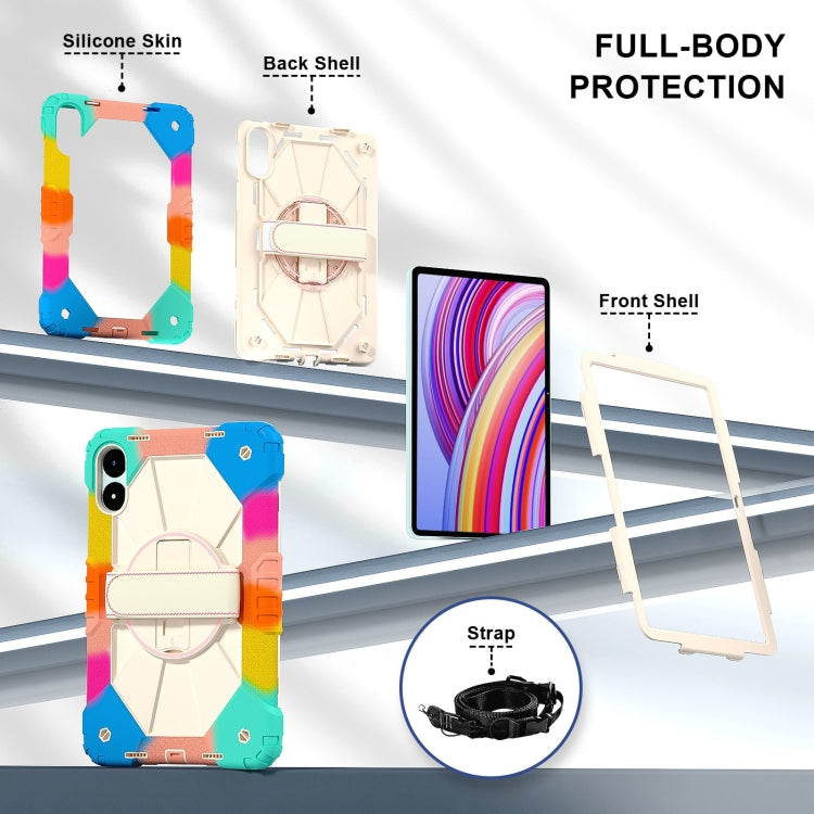 For Xiaomi Poco Pad 12.1 Contrast Color Robot Silicone Hybrid PC Tablet Case