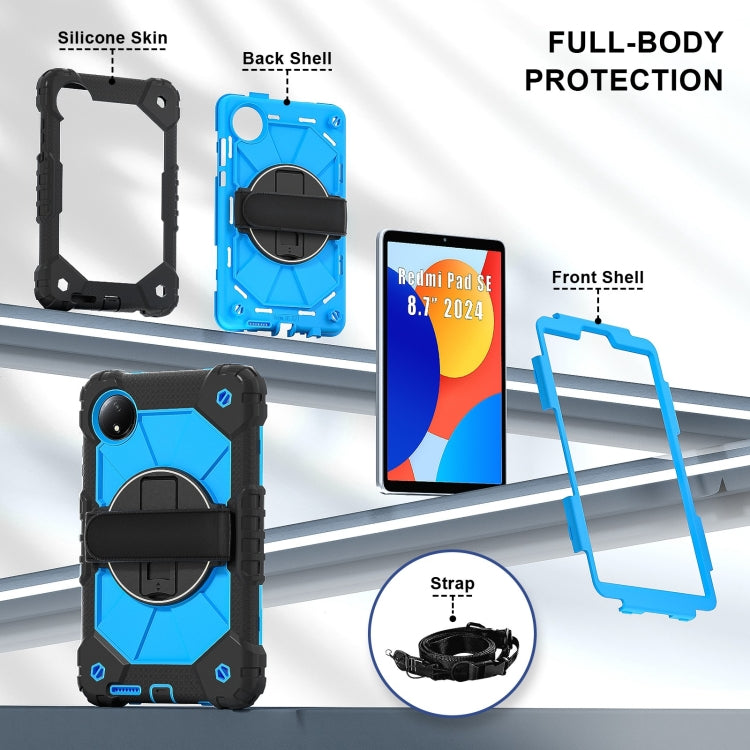 For Xiaomi Redmi Pad SE 8.7 Contrast Color Robot Silicone Hybrid PC Tablet Case