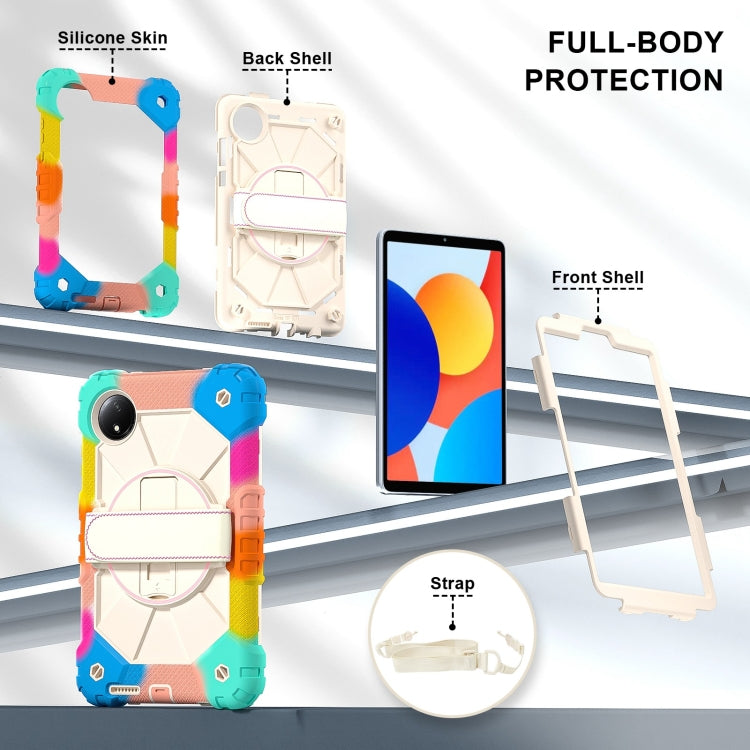 For Xiaomi Redmi Pad SE 8.7 Contrast Color Robot Silicone Hybrid PC Tablet Case