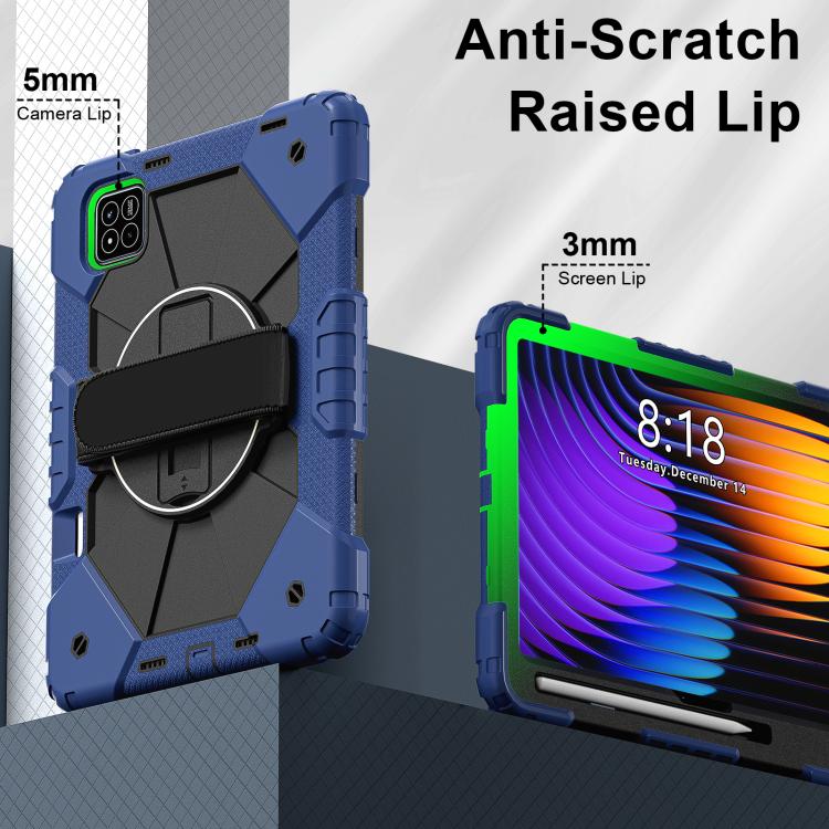 For Xiaomi Pad 7 / 7 Pro 2024 Contrast Color Robot Silicone Hybrid PC Tablet Case