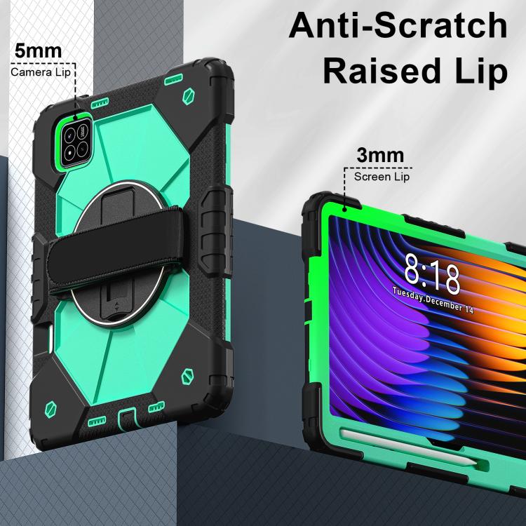 For Xiaomi Pad 7 / 7 Pro 2024 Contrast Color Robot Silicone Hybrid PC Tablet Case