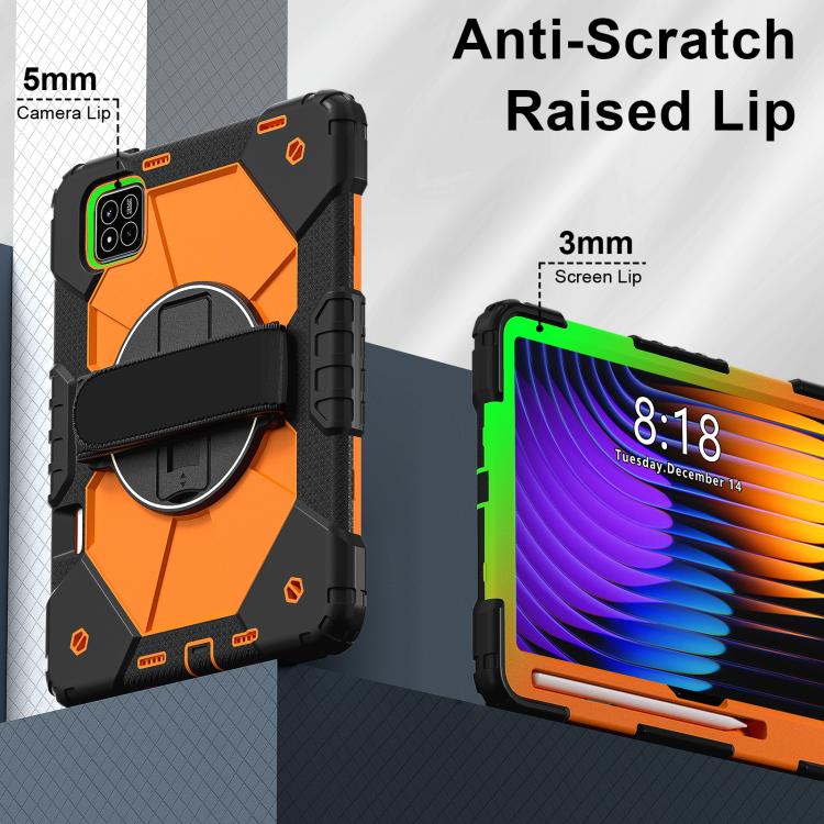 For Xiaomi Pad 7 / 7 Pro 2024 Contrast Color Robot Silicone Hybrid PC Tablet Case