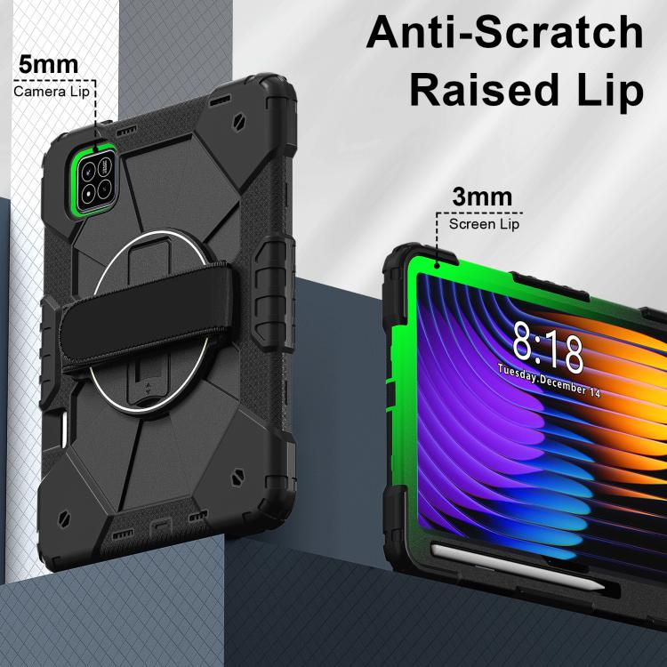 For Xiaomi Pad 7 / 7 Pro 2024 Contrast Color Robot Silicone Hybrid PC Tablet Case