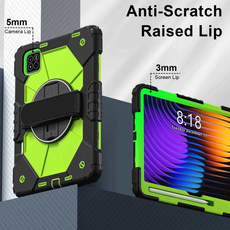 For Xiaomi Pad 7 / 7 Pro 2024 Contrast Color Robot Silicone Hybrid PC Tablet Case