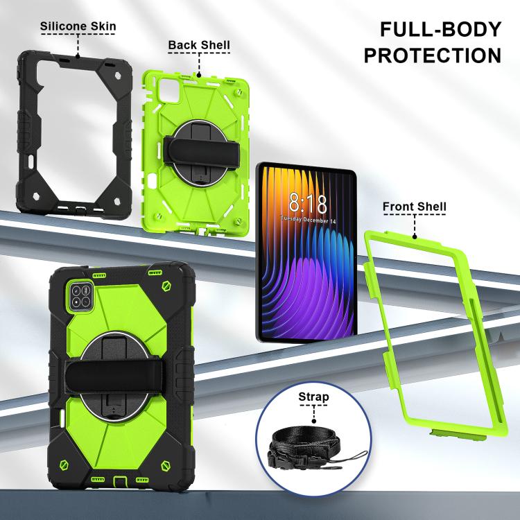 For Xiaomi Pad 7 / 7 Pro 2024 Contrast Color Robot Silicone Hybrid PC Tablet Case