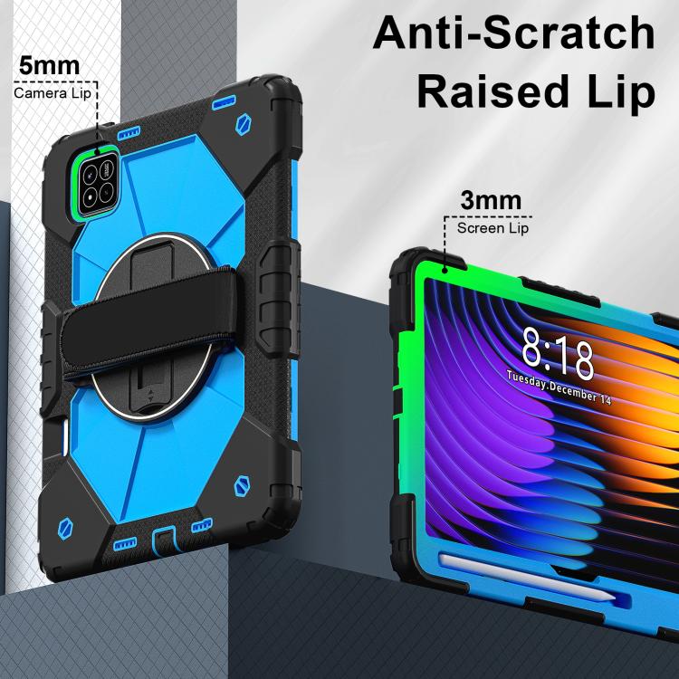 For Xiaomi Pad 7 / 7 Pro 2024 Contrast Color Robot Silicone Hybrid PC Tablet Case