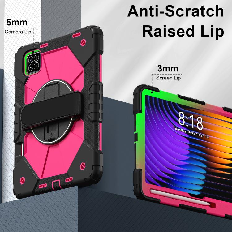 For Xiaomi Pad 7 / 7 Pro 2024 Contrast Color Robot Silicone Hybrid PC Tablet Case