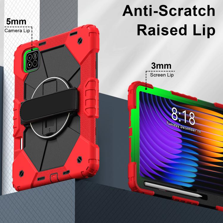 For Xiaomi Pad 7 / 7 Pro 2024 Contrast Color Robot Silicone Hybrid PC Tablet Case
