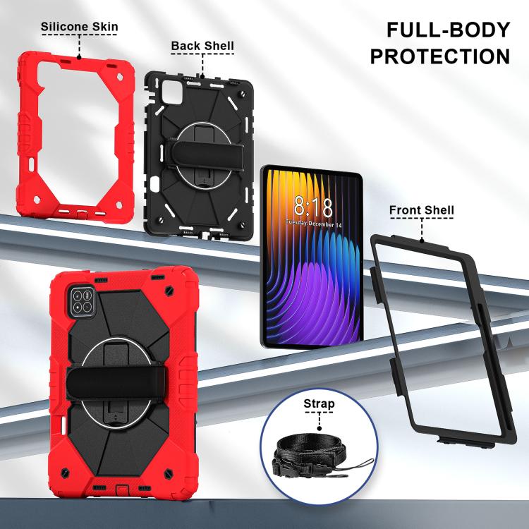 For Xiaomi Pad 7 / 7 Pro 2024 Contrast Color Robot Silicone Hybrid PC Tablet Case