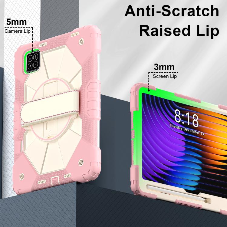 For Xiaomi Pad 7 / 7 Pro 2024 Contrast Color Robot Silicone Hybrid PC Tablet Case