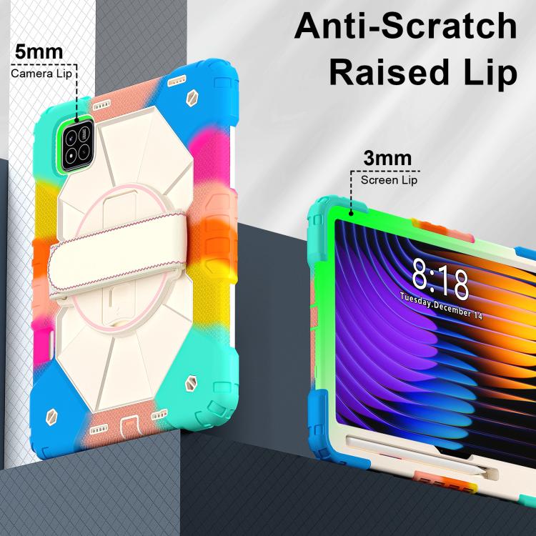 For Xiaomi Pad 7 / 7 Pro 2024 Contrast Color Robot Silicone Hybrid PC Tablet Case