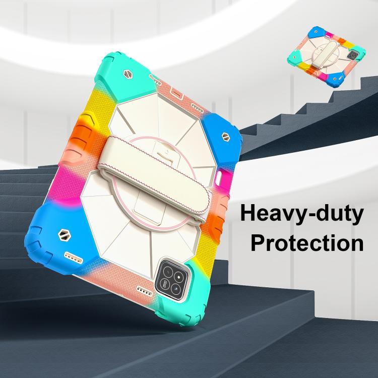 For Xiaomi Pad 7 / 7 Pro 2024 Contrast Color Robot Silicone Hybrid PC Tablet Case