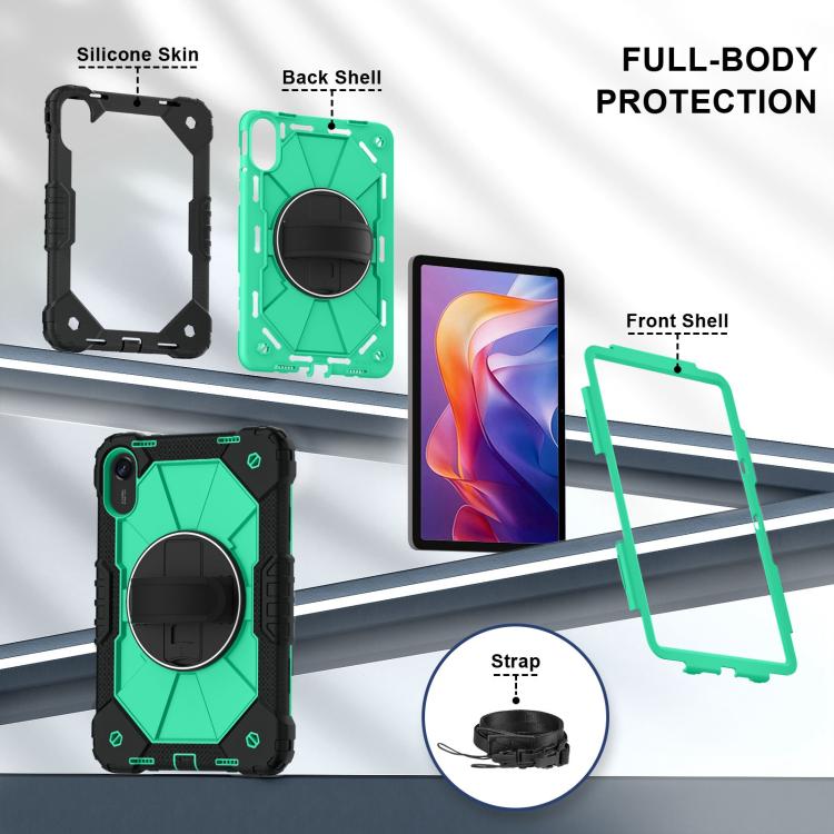 For Xiaomi Redmi Pad 2 11 2025 Contrast Color Robot Silicone Hybrid PC Tablet Case