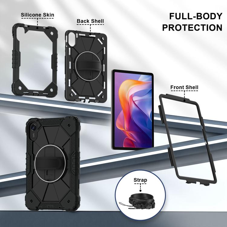 For Xiaomi Redmi Pad 2 11 2025 Contrast Color Robot Silicone Hybrid PC Tablet Case