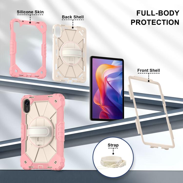 For Xiaomi Redmi Pad 2 11 2025 Contrast Color Robot Silicone Hybrid PC Tablet Case
