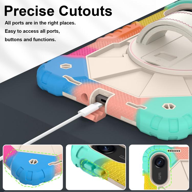 For Xiaomi Redmi Pad 2 11 2025 Contrast Color Robot Silicone Hybrid PC Tablet Case