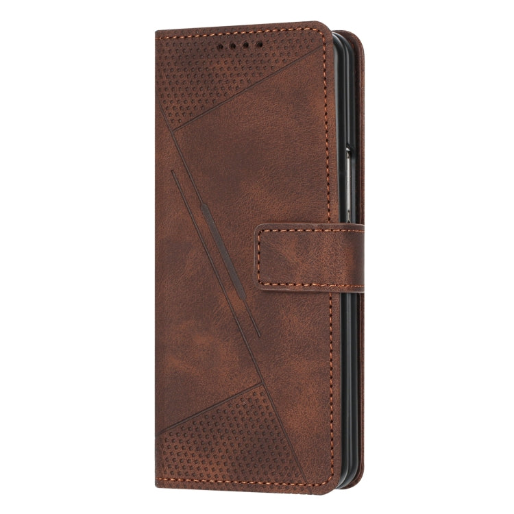 For Samsung Galaxy Z Fold3 5G Dream Triangle Leather Phone Case with Lanyard