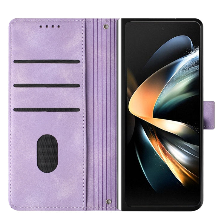 For Samsung Galaxy Z Fold3 5G Dream Triangle Leather Phone Case with Lanyard