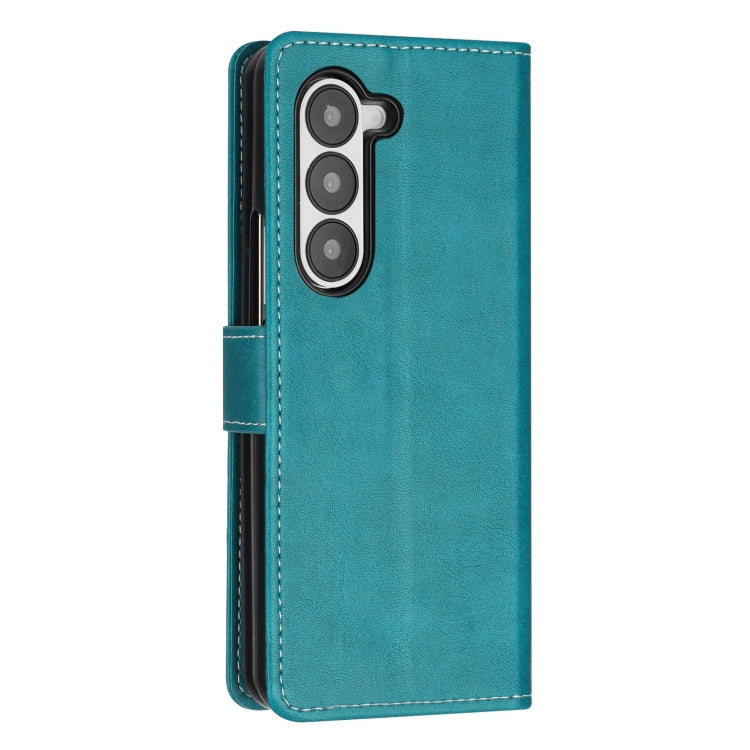 For Samsung Galaxy Z Fold6 Stitching Calf Texture Buckle Folding Leather Phone Case