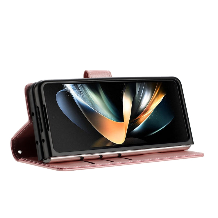 For Samsung Galaxy Z Fold6 Stitching Calf Texture Buckle Folding Leather Phone Case