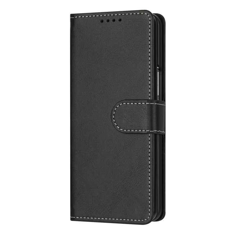 For Samsung Galaxy Z Fold5 Stitching Calf Texture Buckle Folding Leather Phone Case