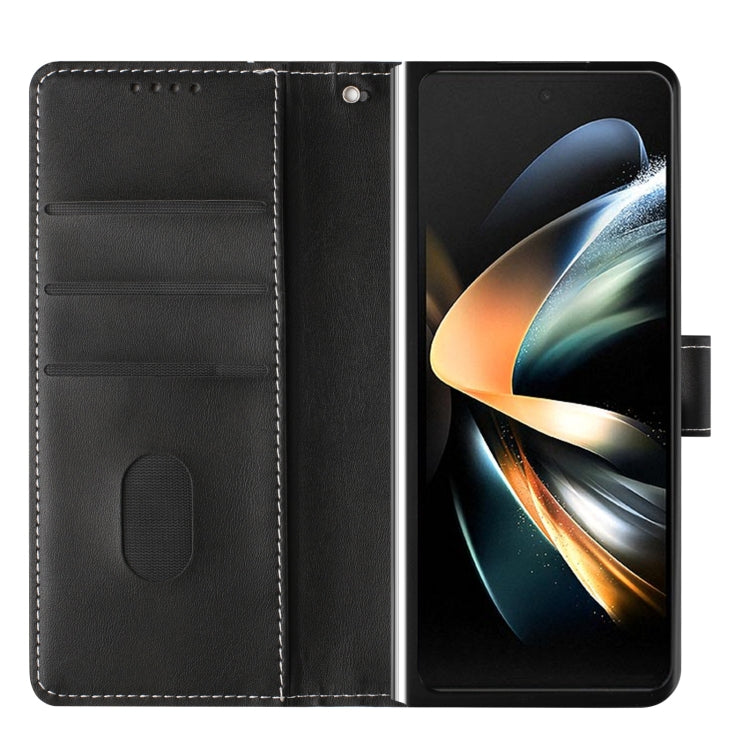 For Samsung Galaxy Z Fold5 Stitching Calf Texture Buckle Folding Leather Phone Case