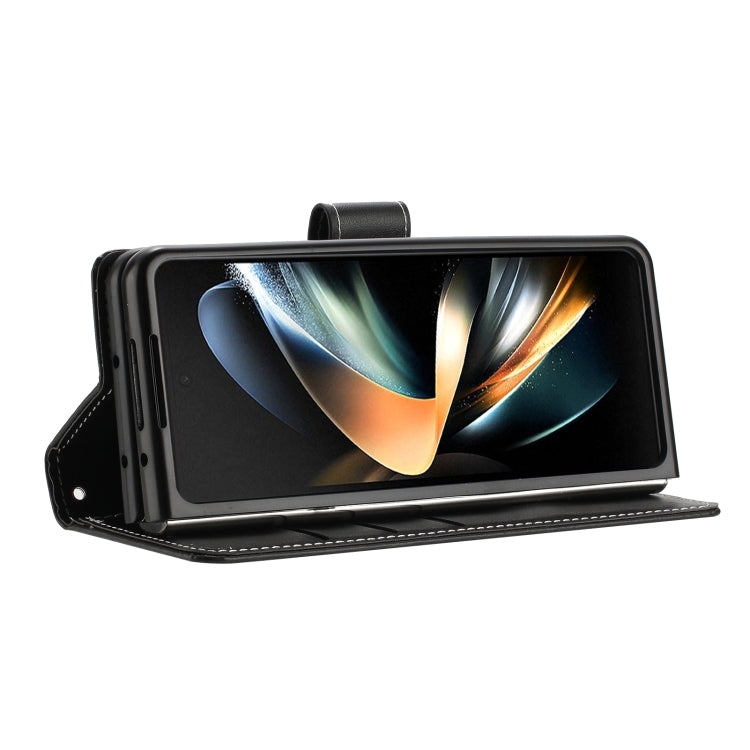 For Samsung Galaxy Z Fold5 Stitching Calf Texture Buckle Folding Leather Phone Case