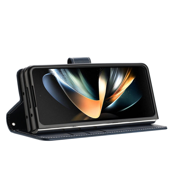 For Samsung Galaxy Z Fold5 Stitching Calf Texture Buckle Folding Leather Phone Case