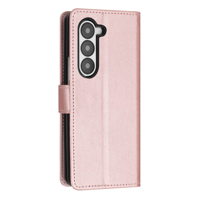 For Samsung Galaxy Z Fold5 Stitching Calf Texture Buckle Folding Leather Phone Case