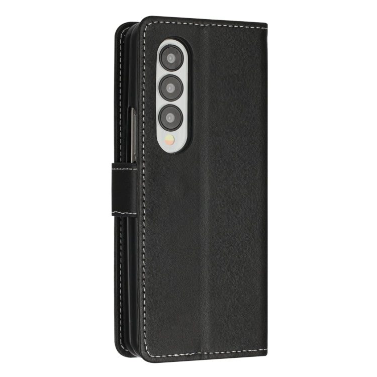 For Samsung Galaxy Z Fold4 Stitching Calf Texture Buckle Folding Leather Phone Case