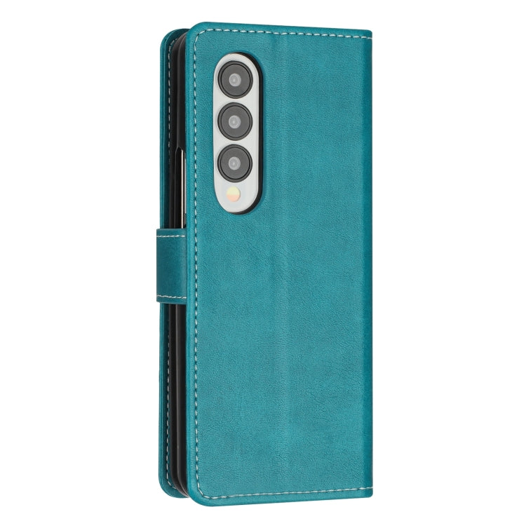 For Samsung Galaxy Z Fold4 Stitching Calf Texture Buckle Folding Leather Phone Case