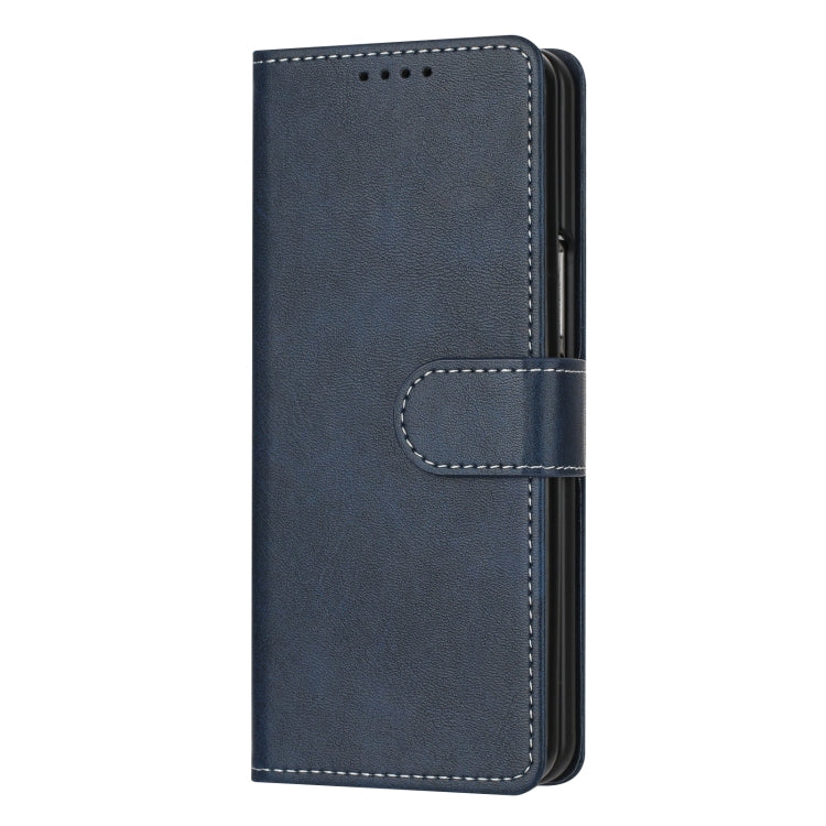 For Samsung Galaxy Z Fold4 Stitching Calf Texture Buckle Folding Leather Phone Case