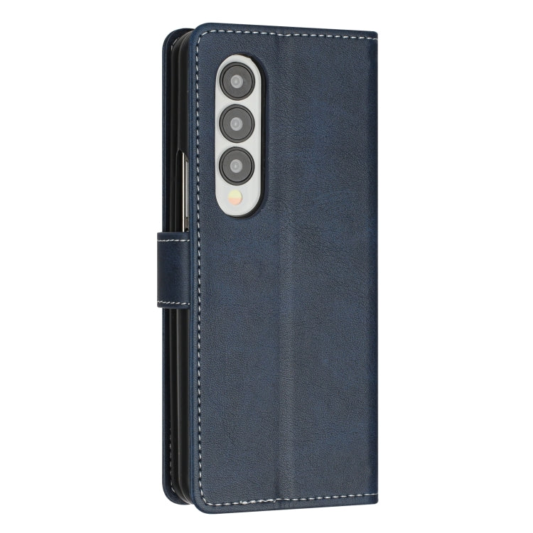 For Samsung Galaxy Z Fold4 Stitching Calf Texture Buckle Folding Leather Phone Case
