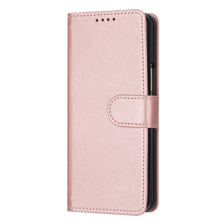 For Samsung Galaxy Z Fold4 Stitching Calf Texture Buckle Folding Leather Phone Case