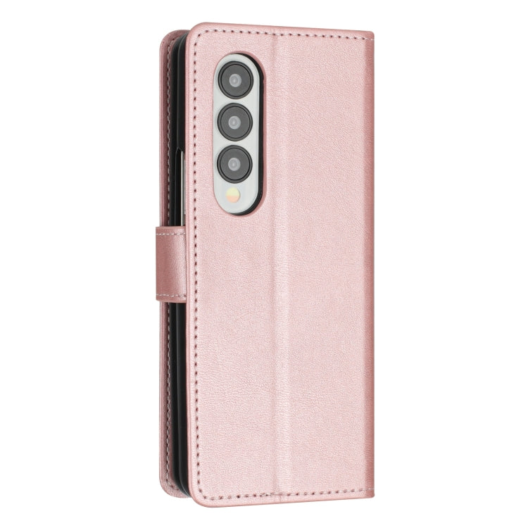 For Samsung Galaxy Z Fold4 Stitching Calf Texture Buckle Folding Leather Phone Case