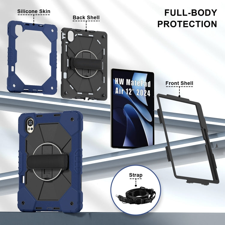 For Huawei MatePad Air 12 2024 Contrast Color Robot Silicone Hybrid PC Tablet Case