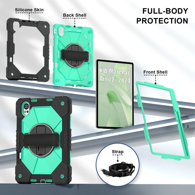 For Huawei MatePad Air 12 2024 Contrast Color Robot Silicone Hybrid PC Tablet Case