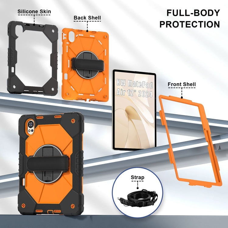 For Huawei MatePad Air 12 2024 Contrast Color Robot Silicone Hybrid PC Tablet Case