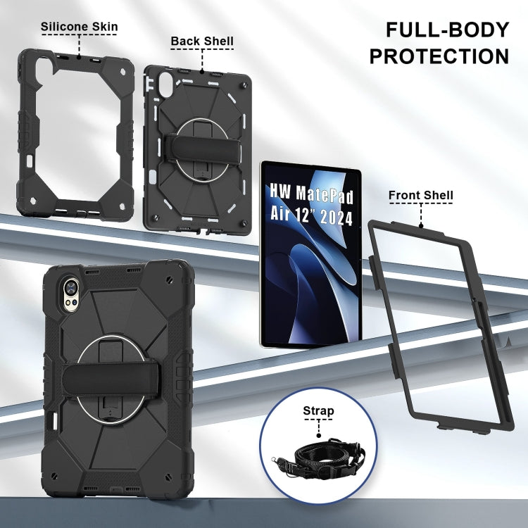 For Huawei MatePad Air 12 2024 Contrast Color Robot Silicone Hybrid PC Tablet Case