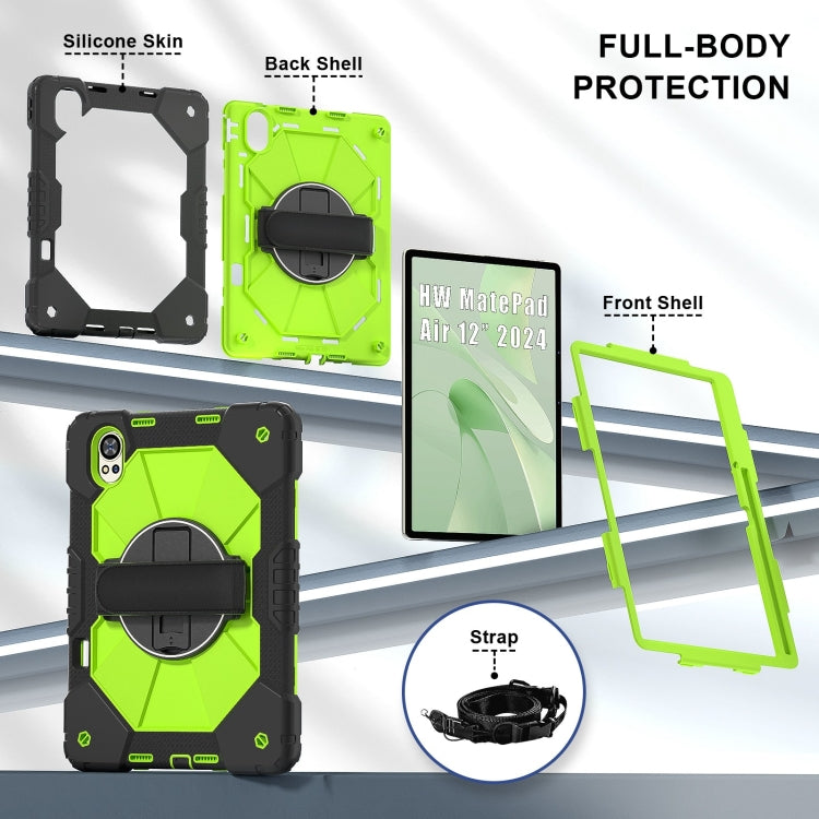 For Huawei MatePad Air 12 2024 Contrast Color Robot Silicone Hybrid PC Tablet Case