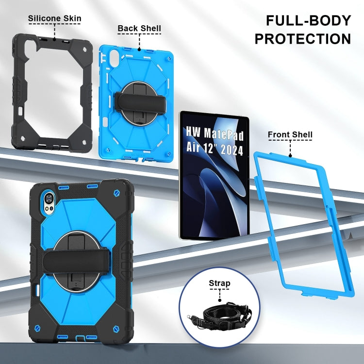 For Huawei MatePad Air 12 2024 Contrast Color Robot Silicone Hybrid PC Tablet Case