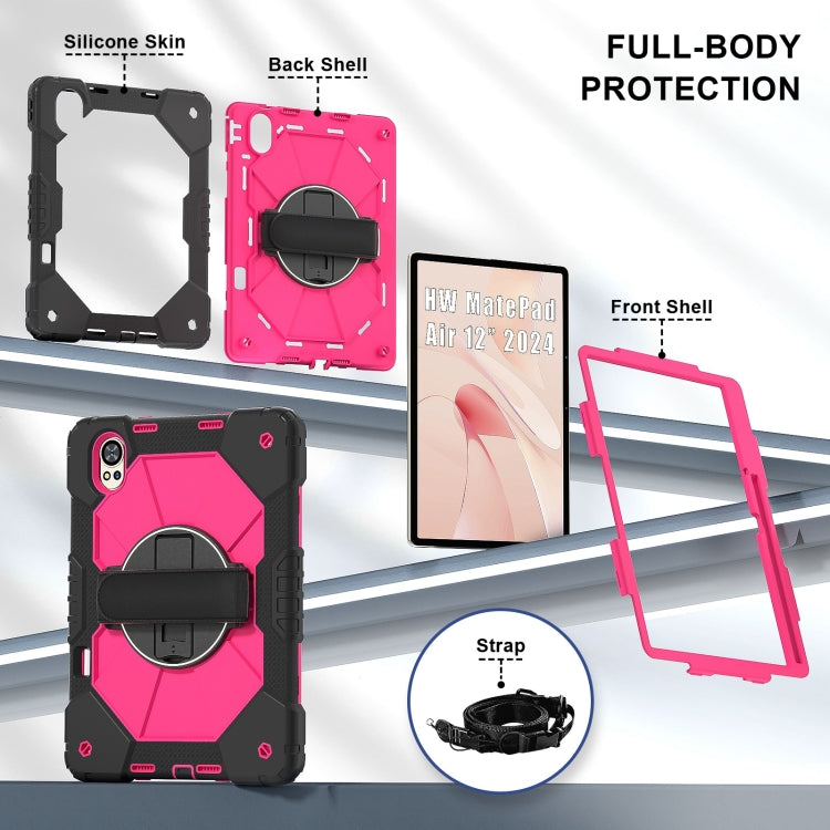 For Huawei MatePad Air 12 2024 Contrast Color Robot Silicone Hybrid PC Tablet Case
